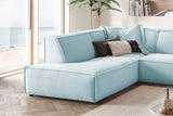 KAWOLA Sofa SAMU Ecksofa Cord hellblau