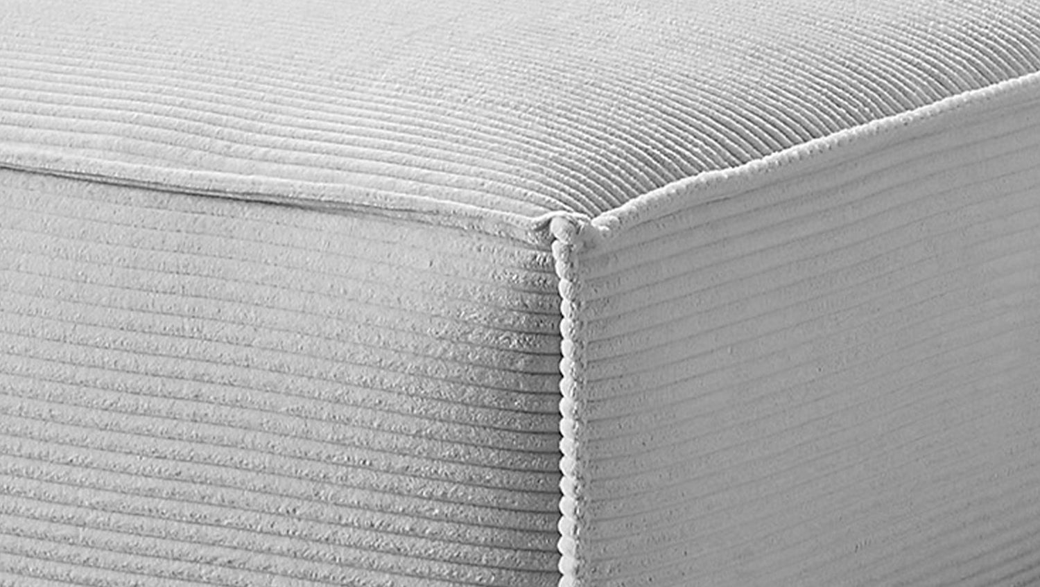 KAWOLA Sofa SAMU Ecksofa Cord hellgrau