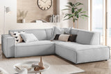 KAWOLA Sofa SAMU Ecksofa Cord hellgrau