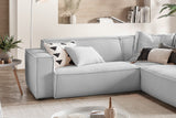 KAWOLA Sofa SAMU Ecksofa Cord hellgrau