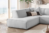 KAWOLA Sofa SAMU Ecksofa Cord hellgrau