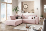 KAWOLA Sofa SAMU Ecksofa Cord rosa, Links