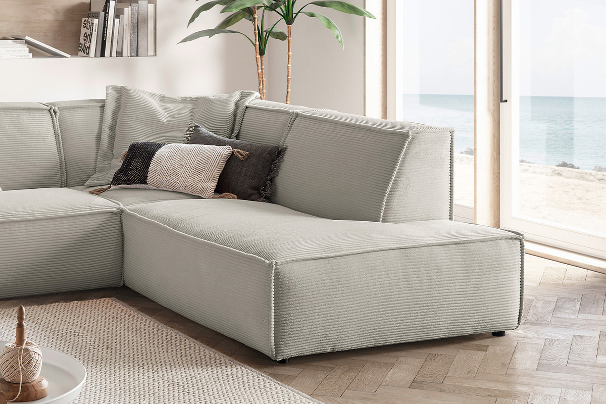 KAWOLA Sofa SAMU Ecksofa Cord steingrau