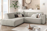 KAWOLA Sofa SAMU Ecksofa Cord steingrau