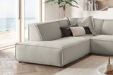 KAWOLA Sofa SAMU Ecksofa Cord steingrau