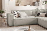 KAWOLA Sofa SAMU Ecksofa Cord steingrau