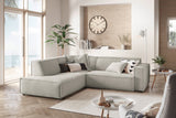 KAWOLA Sofa SAMU Ecksofa Cord steingrau, Links