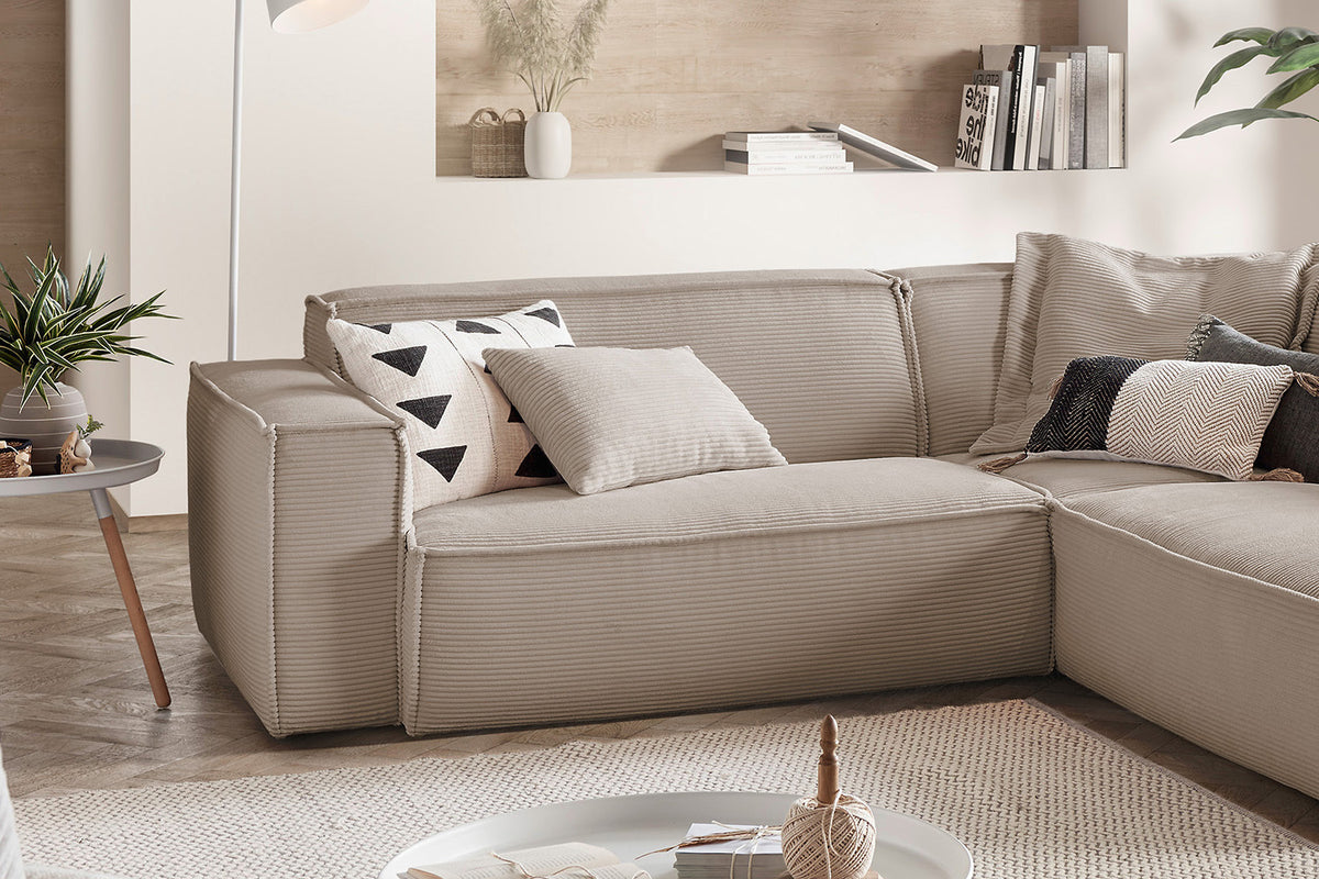 KAWOLA Sofa SAMU Ecksofa Cord taupe