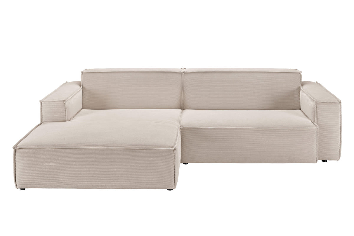 KAWOLA Sofa SAMU Ecksofa Feincord beige