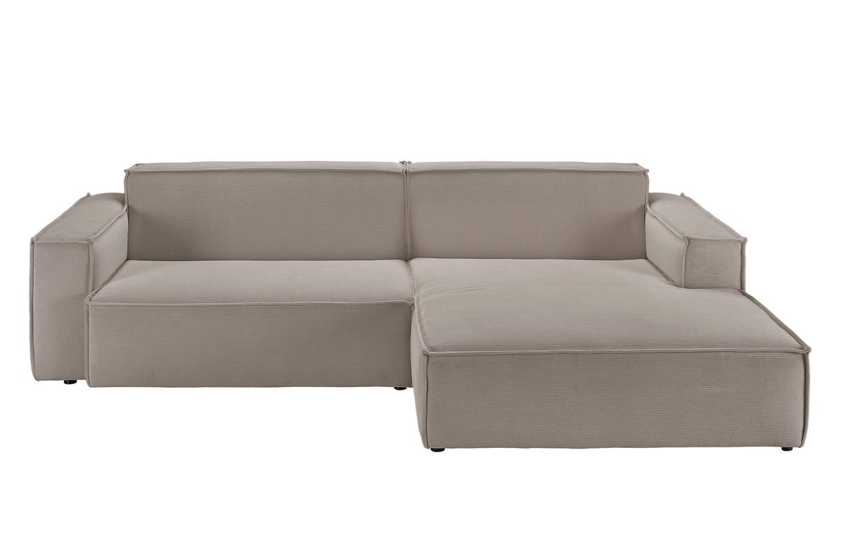 KAWOLA Sofa SAMU Ecksofa Feincord grau