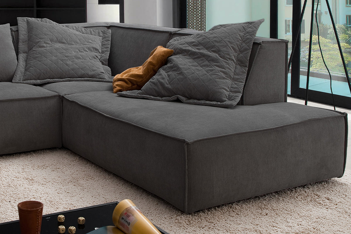KAWOLA Sofa SAMU Ecksofa Stoff anthrazit