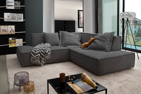 KAWOLA Sofa SAMU Ecksofa Stoff anthrazit, Rechts