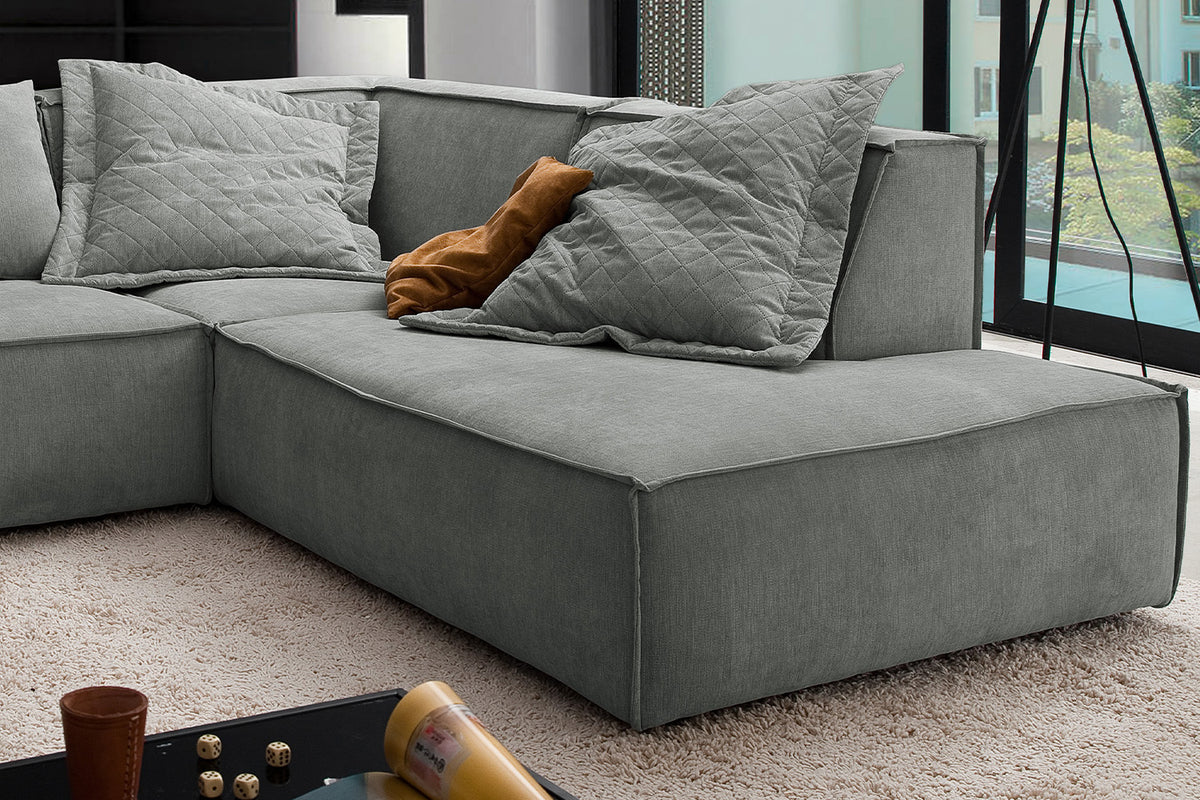 KAWOLA Sofa SAMU Ecksofa Stoff grau