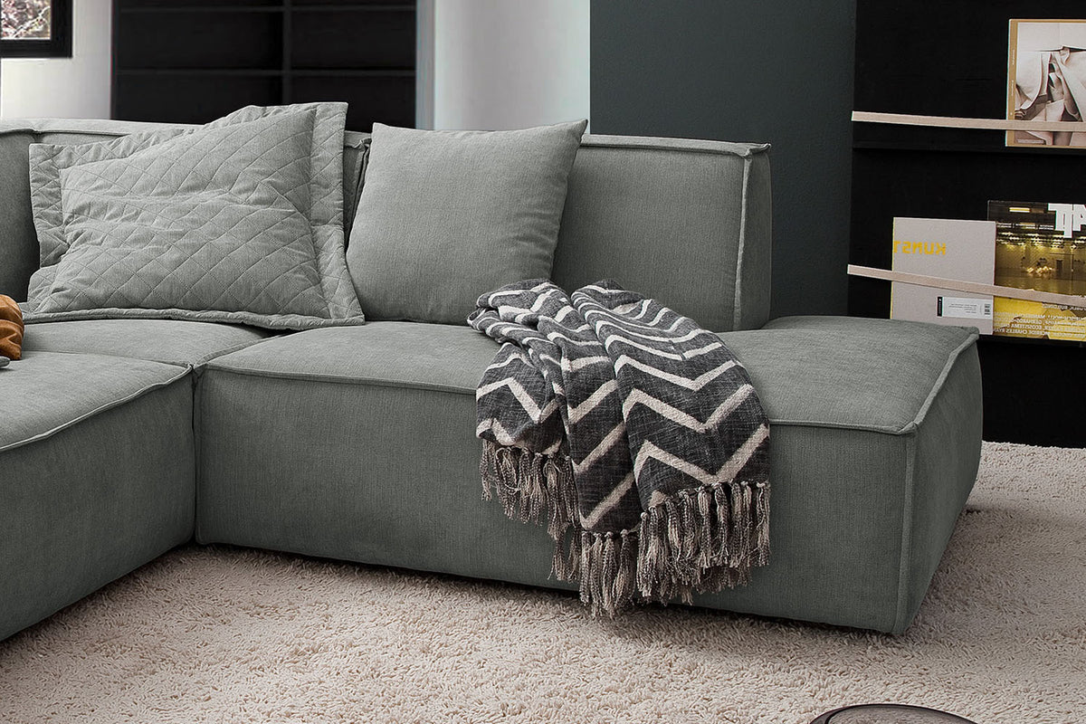 KAWOLA Sofa SAMU Ecksofa Stoff grau