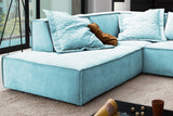KAWOLA Sofa SAMU Ecksofa Stoff hellblau