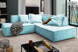 KAWOLA Sofa SAMU Ecksofa Stoff hellblau