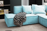KAWOLA Sofa SAMU Ecksofa Stoff hellblau