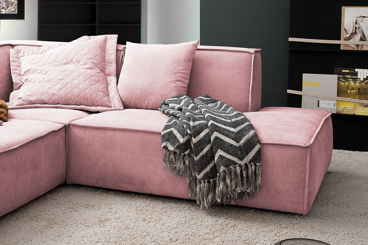 KAWOLA Sofa SAMU Ecksofa Stoff rosa