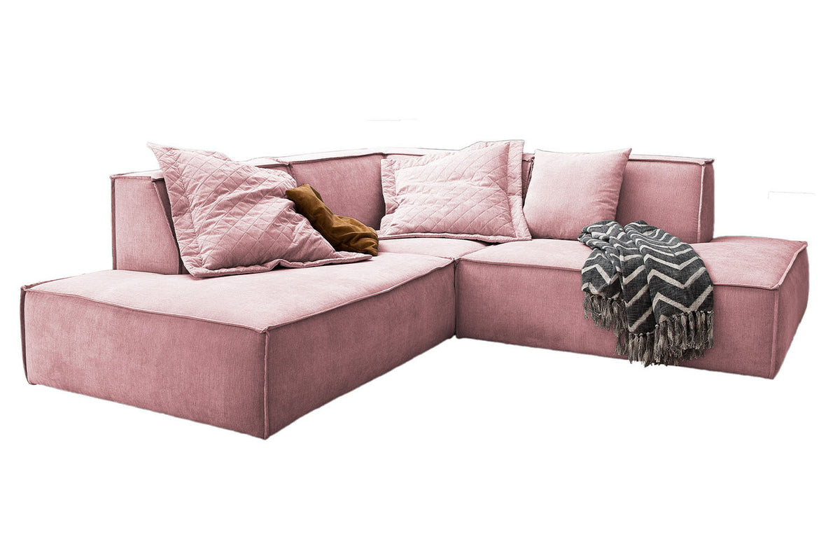 KAWOLA Sofa SAMU Ecksofa Stoff rosa