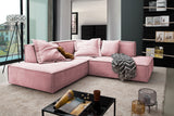 KAWOLA Sofa SAMU Ecksofa Stoff rosa, Links