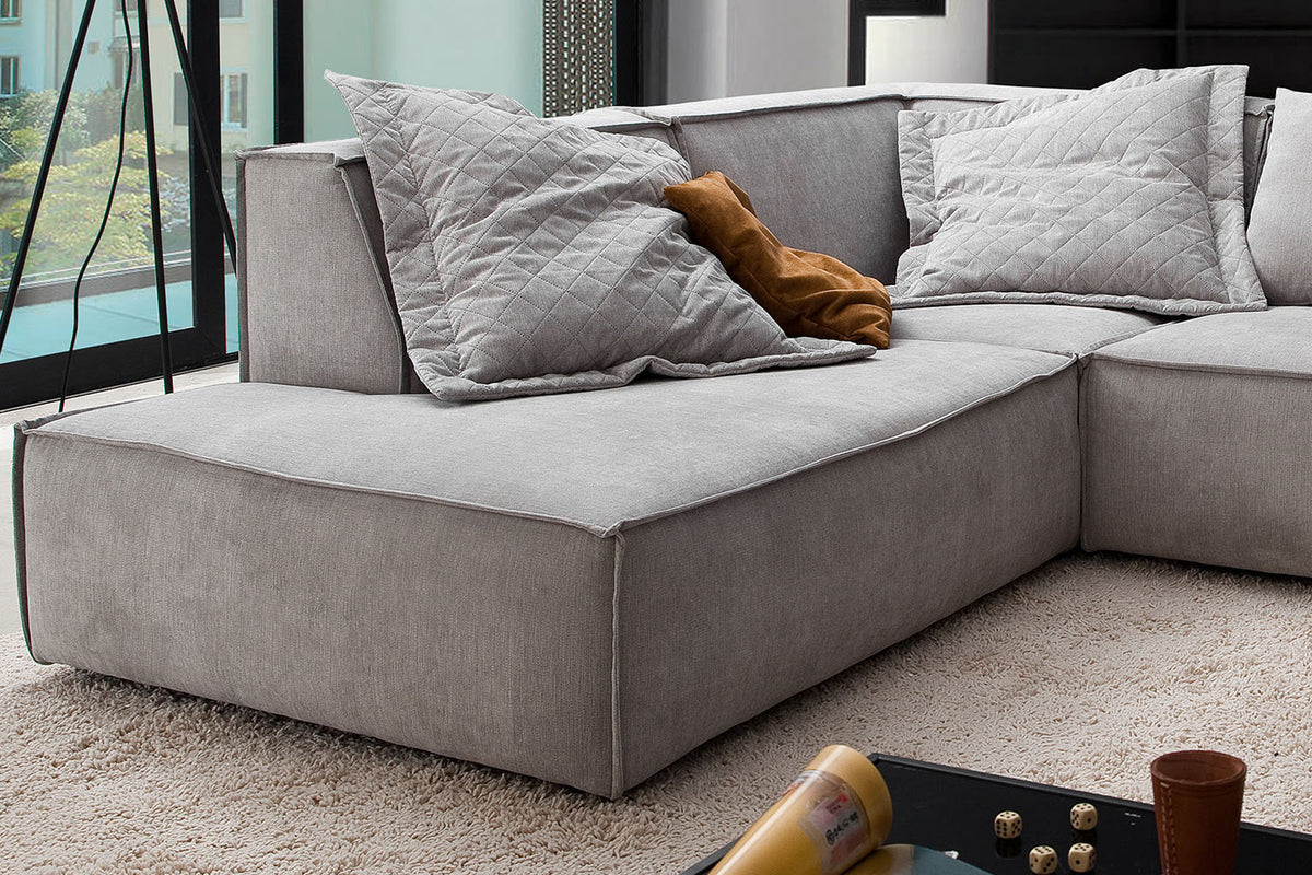 KAWOLA Sofa SAMU Ecksofa Stoff silber