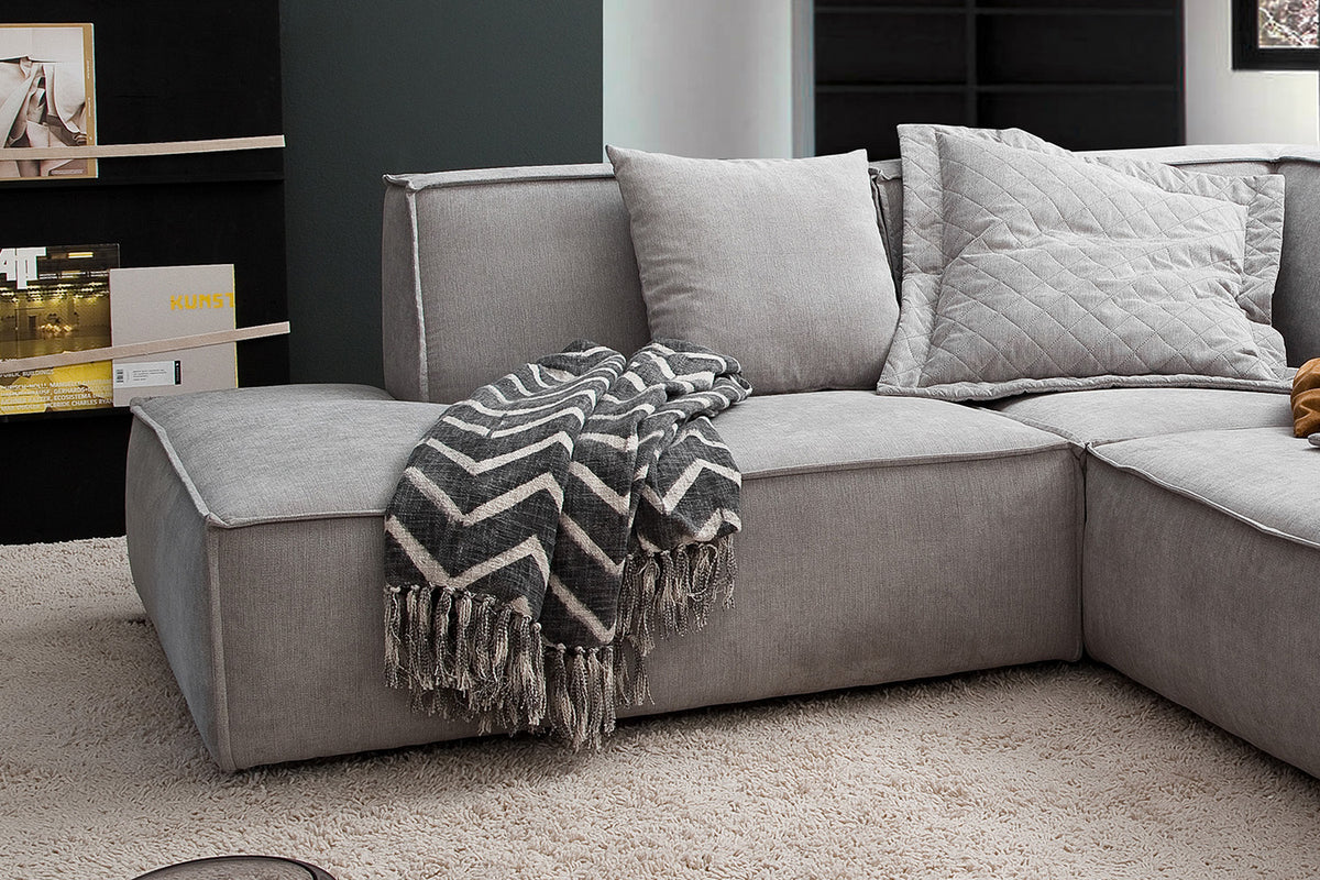 KAWOLA Sofa SAMU Ecksofa Stoff silber