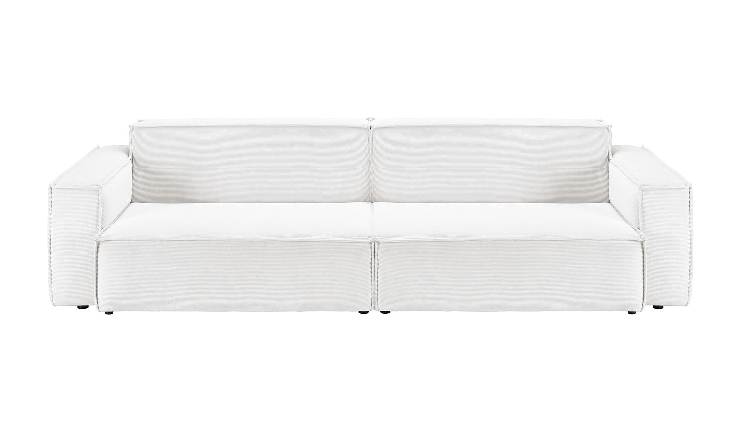 KAWOLA Sofa SAMU Feincord weiß, 2-Sitzer