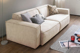 KAWOLA Sofa SAMU Stoff beige, 2-Sitzer
