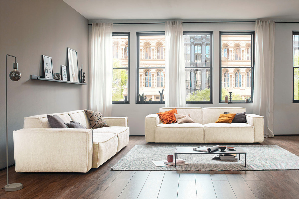 KAWOLA Sofa SAMU Stoff creme