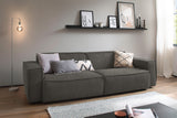 KAWOLA Sofa SAMU Stoff grau, 3-Sitzer