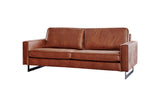 KAWOLA Sofa VILNIUS Lederfaserstoff cognac