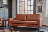 KAWOLA Sofa VILNIUS Lederfaserstoff cognac, 3-Sitzer