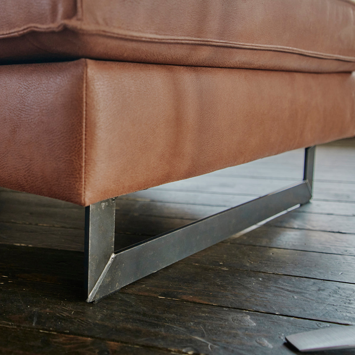 KAWOLA Sofa VILNIUS Lederfaserstoff cognac