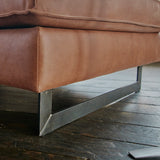 KAWOLA Sofa VILNIUS Lederfaserstoff cognac