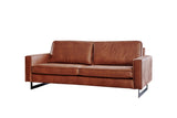 KAWOLA Sofa VILNIUS Lederfaserstoff cognac