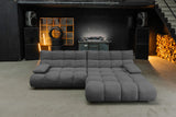 KAWOLA Sofa VIVIEN Ecksofa Feincord anthrazit