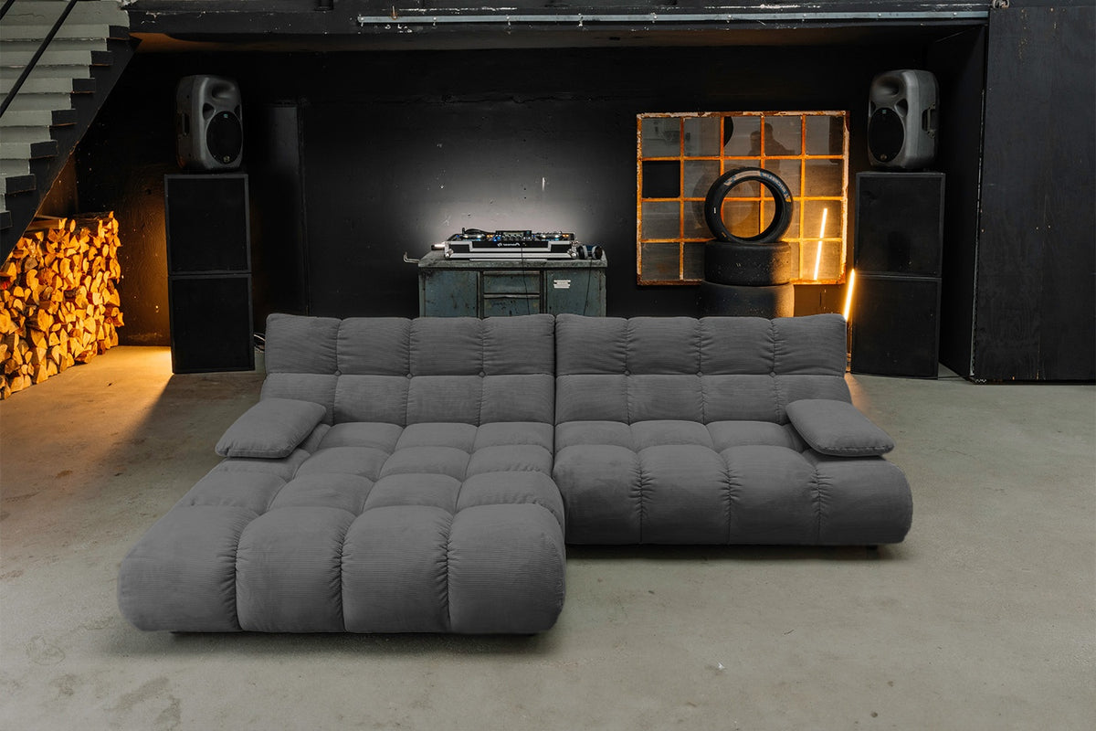 KAWOLA Sofa VIVIEN Ecksofa Feincord anthrazit
