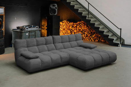 KAWOLA Sofa VIVIEN Ecksofa Feincord anthrazit, Rechts