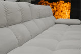 KAWOLA Sofa VIVIEN Ecksofa Feincord grau