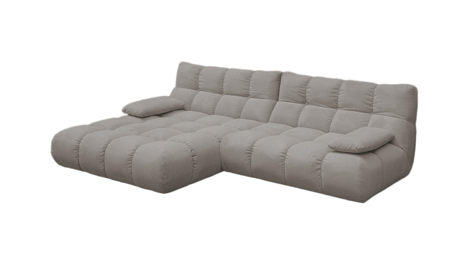 KAWOLA Sofa VIVIEN Ecksofa Feincord grau