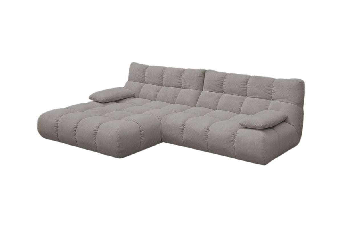 KAWOLA Sofa VIVIEN Ecksofa Feincord grau