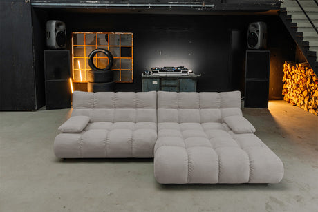 KAWOLA Sofa VIVIEN Ecksofa Feincord grau