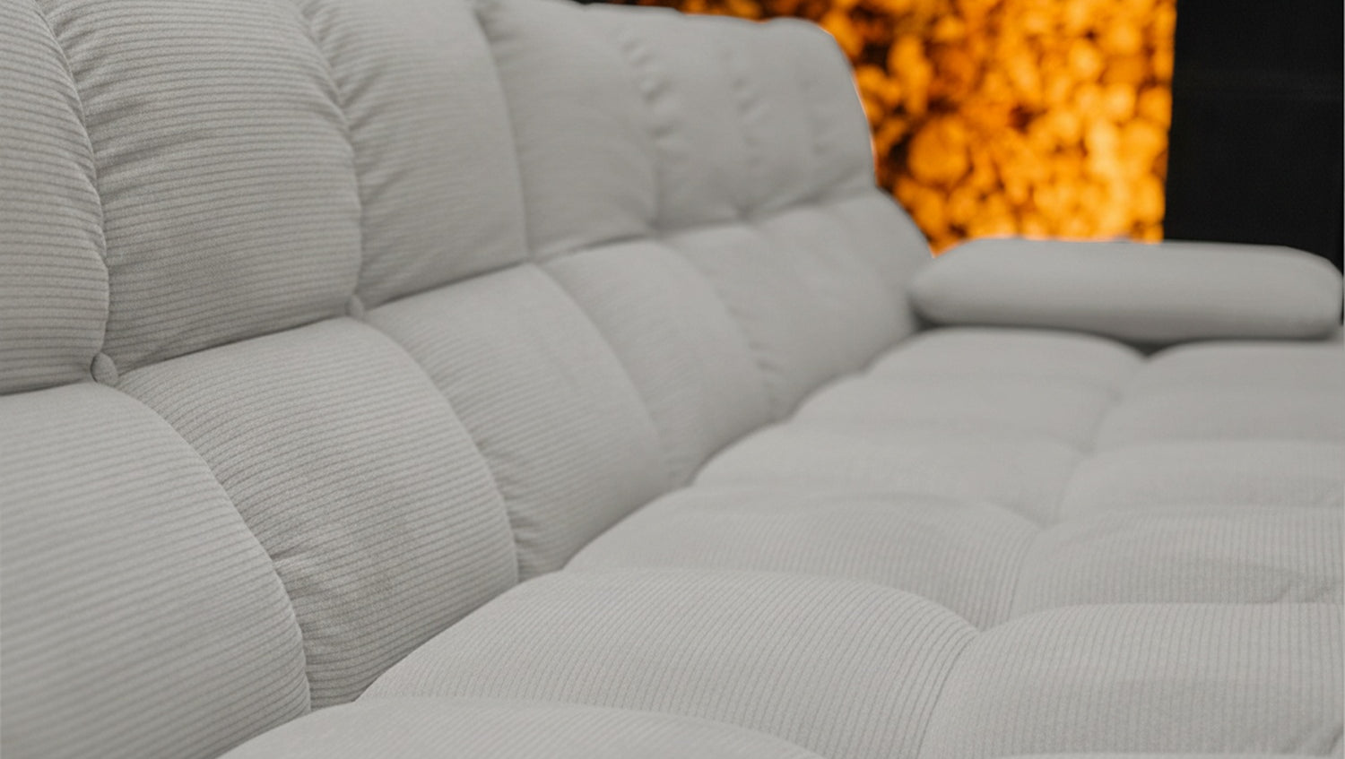 KAWOLA Sofa VIVIEN Ecksofa Feincord grau