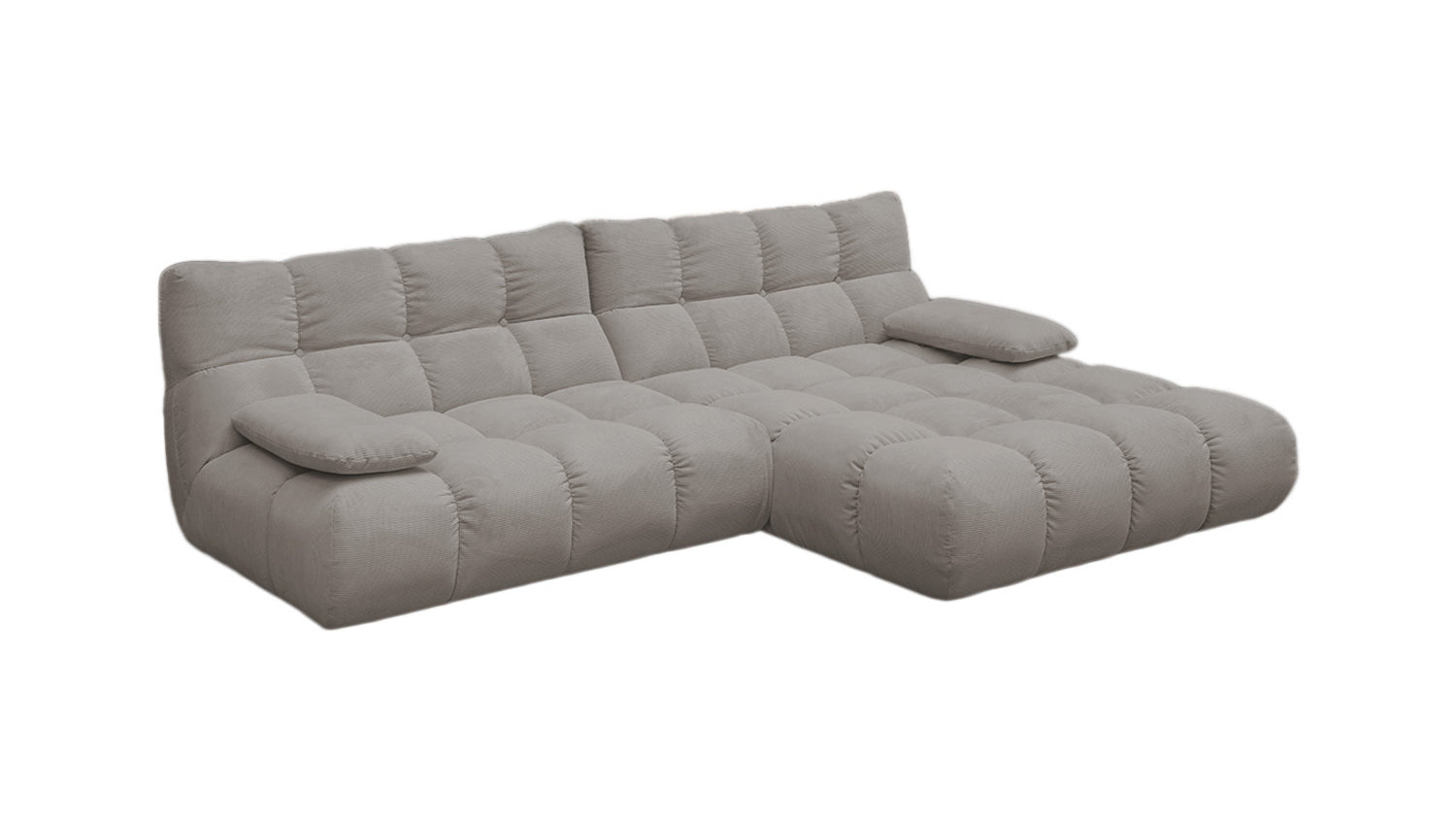 KAWOLA Sofa VIVIEN Ecksofa Feincord grau