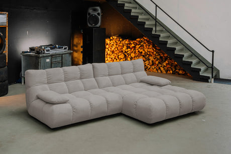 KAWOLA Sofa VIVIEN Ecksofa Feincord grau, Rechts
