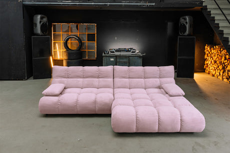 KAWOLA Sofa VIVIEN Ecksofa Feincord rosa