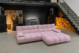 KAWOLA Sofa VIVIEN Ecksofa Feincord rosa