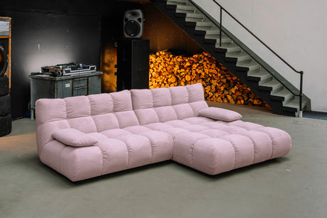 KAWOLA Sofa VIVIEN Ecksofa Feincord rosa, Rechts