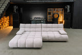 KAWOLA Sofa VIVIEN Ecksofa Feincord silber