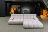 KAWOLA Sofa VIVIEN Ecksofa Feincord silber
